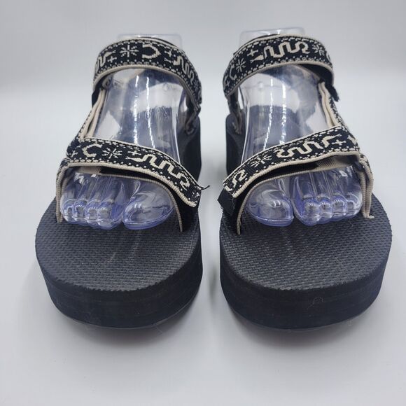 Teva Universal Flatform Sandals Women's Size 9 Black White Outdoor Beach Boho - Picture 5 of 9
